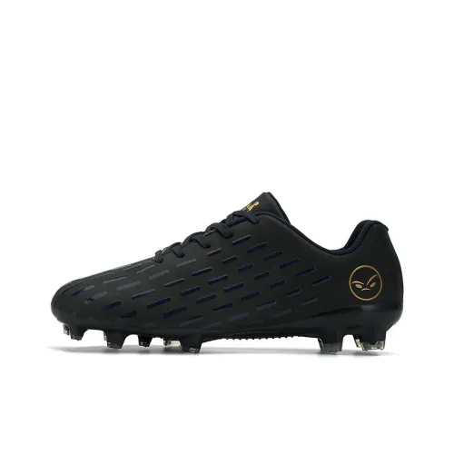 BIANSULONG FG Rubber Long Studs Soft Ground Slip Resistant Coverage Impact Resistant Soccer Shoes Unisex Black Gold