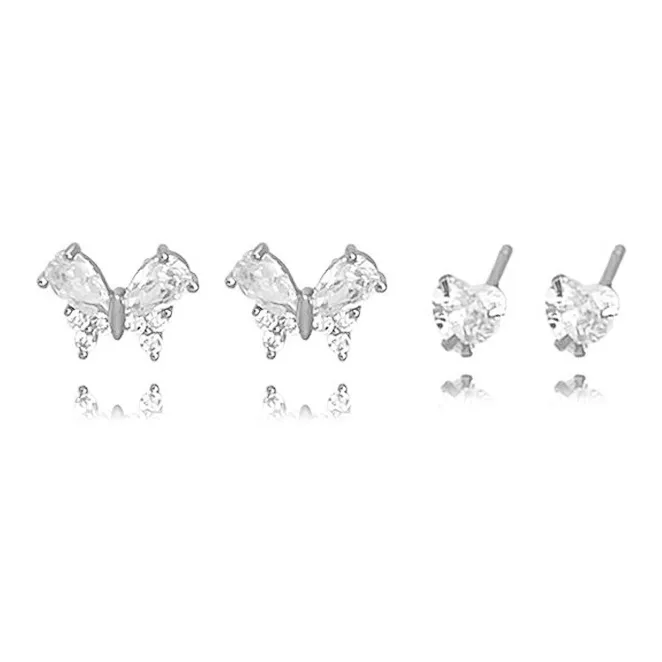 Muyan Alloy Double Layer Bowknot Earrings Women's-5