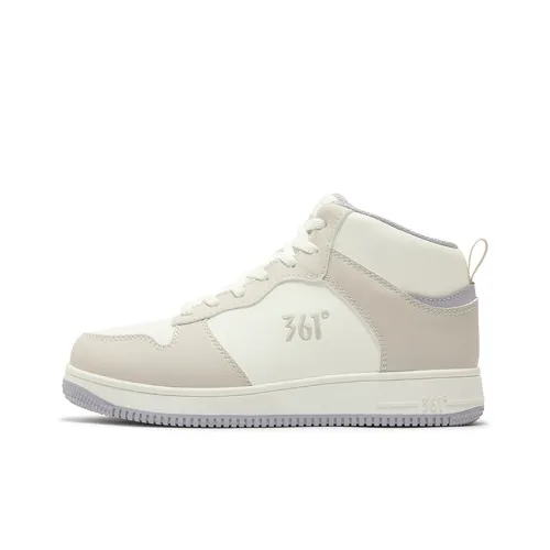 361° Air Force One Warm Anti Slip And Wear Resistant High Top Skateboard Shoes Women's White Oat Milk