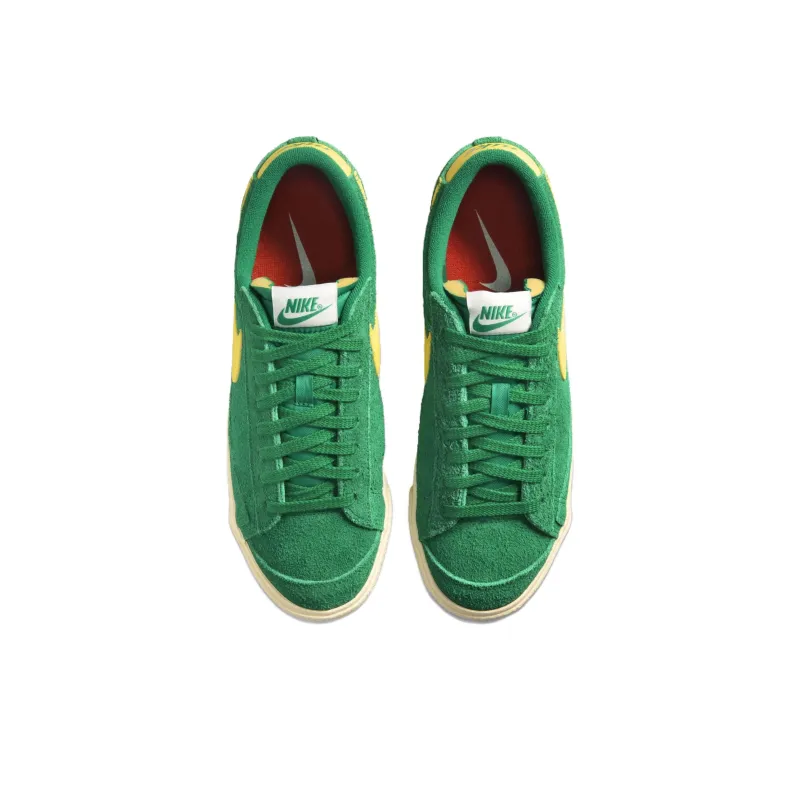 Nike Blazer Low '77 Anti Slip Wear Resistant Low Top Skateboard Shoes Unisex Green Yellow-3