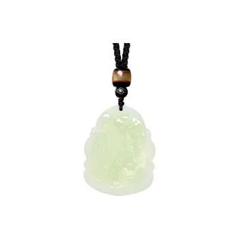 MARY WINDSOR Chinese Zodiac Tiger Guardian Pendant Pale Greenish White Jade Unisex
