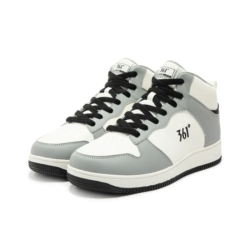 361° Air Force One Thermal Slip Resistant And Abrasion Resistant High Top Skateboard Shoes Men's White Gray-2