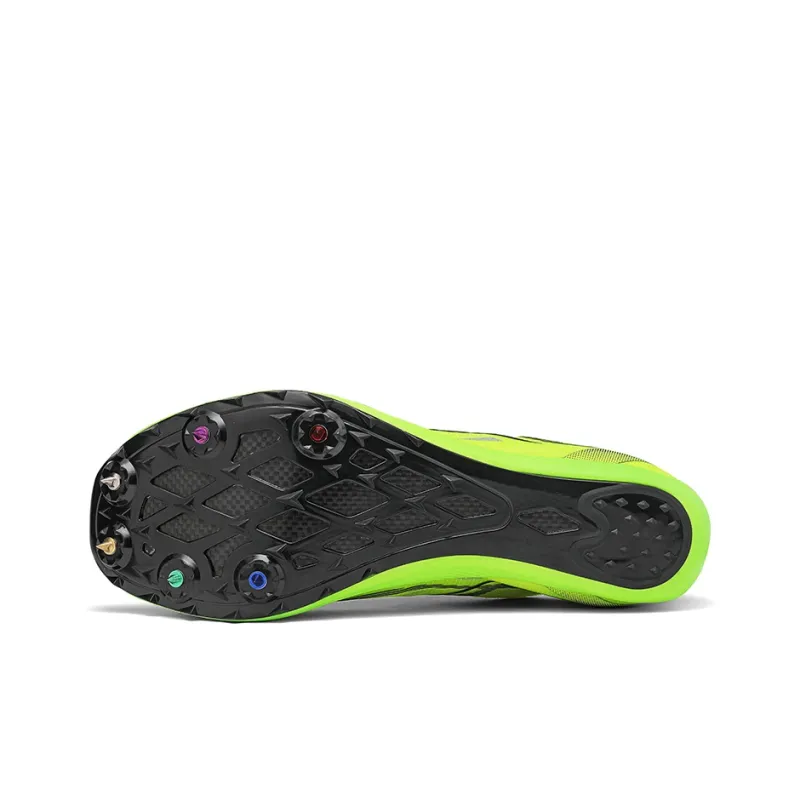 Strong Winds Cushioning Support Breathable Low Top Medium To Long Distance Running Spikes Men's Green-6