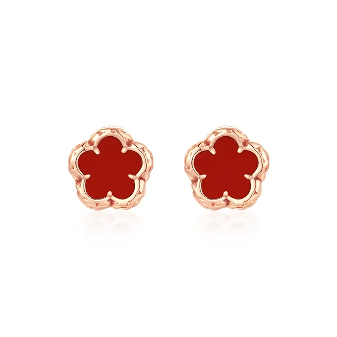 HEZUAN Agate Stud Earrings Women's-0