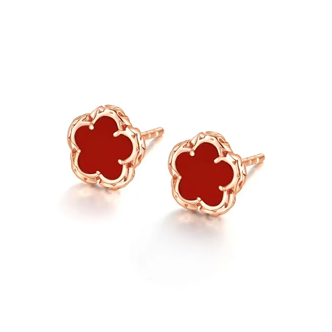 HEZUAN Agate Stud Earrings Women's-1