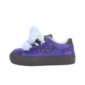 B10CROWN Anti Slip Wear Resistant Lightweight Breathable Low Top Skateboard Shoes Women's Eggplant Purple