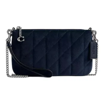 COACH Velvet Crossbody Bag Shoulder Bag Medium Size Women's Black