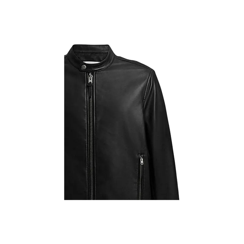 COACH FW24 Leather Jacket Men's Black-5