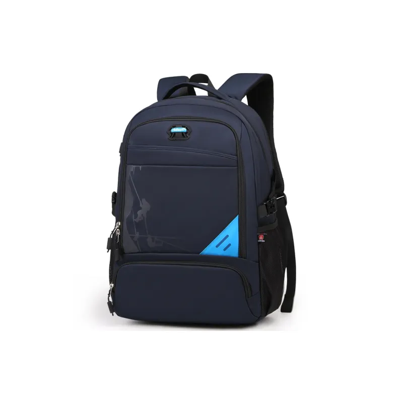 EDISON Oxford Backpack Large Size Men's Black/Sapphire Blue-5