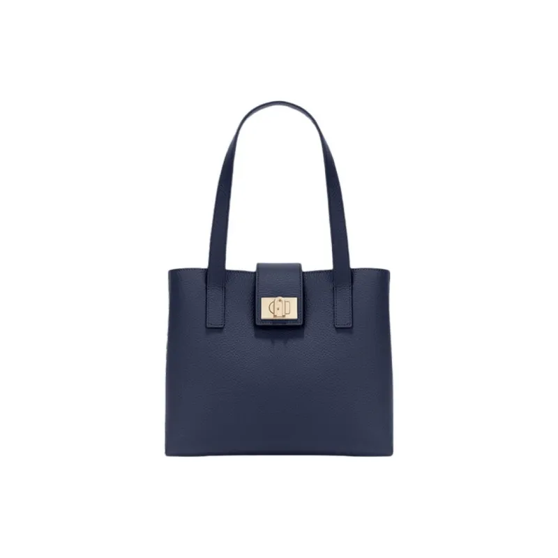 Furla 1927 Collection Leather Tote Bag, Shopping Bag, Shoulder Bag, Handbag Women's Blue-0