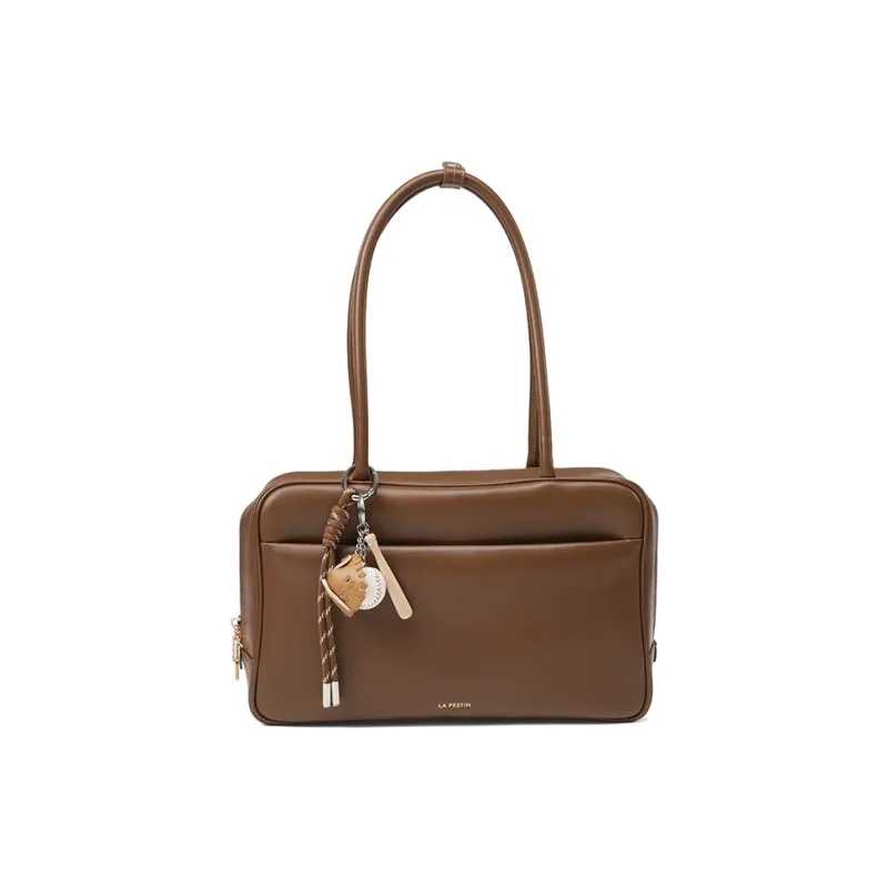 LA FESTIN Cow Leather Boston Bag, Shoulder Bag Medium Size Women's Multicolor-4