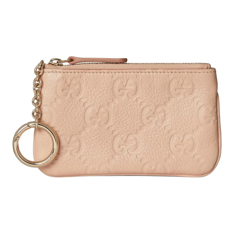 GUCCI Leather Key Pouch Women's Light Pink-1
