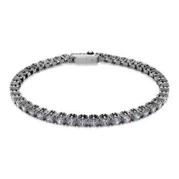 Swarovski Plated Ruthenium, Zirconia Bracelets Unisex Silver