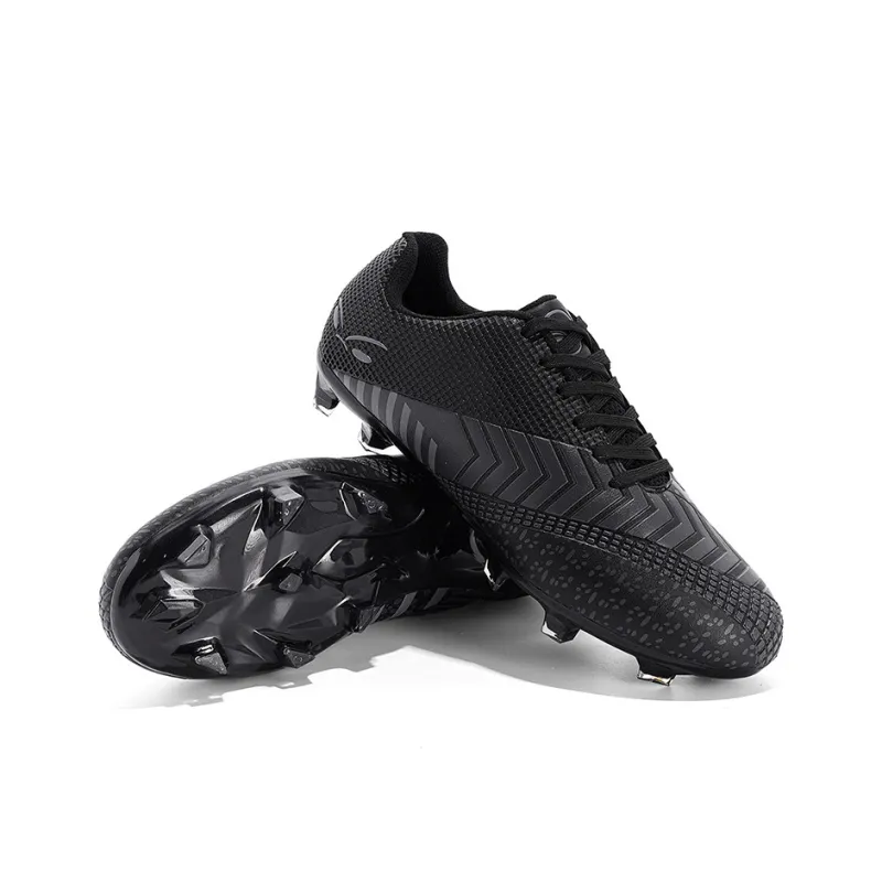 BIANSULONG FG Rubber Long Studs Soft Ground Wear-Resistant Coverage Impact-Resistant Soccer Shoes Unisex Black-1