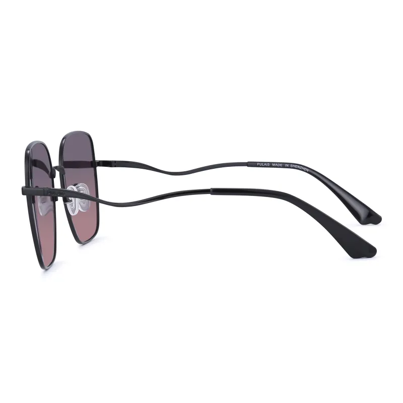 PULAIS Alloy Plate Frame Square Sunglasses Women's-5