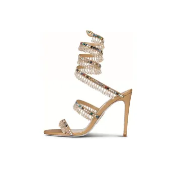 René Caovilla Crystal Beaded Embellished Sandals