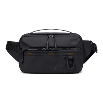 LVEYING Fabric Sling Bag Fanny Pack Crossbody Bags Regular Men's Black