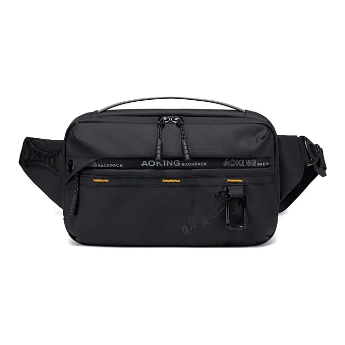 LVEYING Fabric Sling Bag Fanny Pack Crossbody Bags Regular Men's Black-0