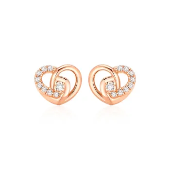 HEZUAN 18K Gold Stud Earrings Women's
