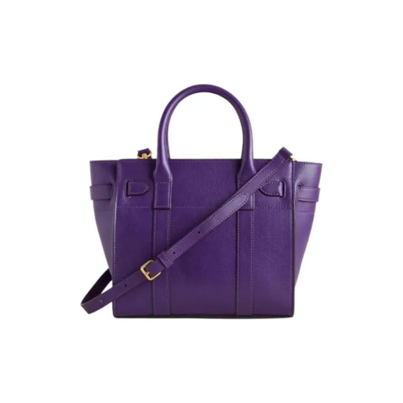Mulberry Bayswater Silky Calfskin Shoulder Bag Crossbody Bag Handbag Mini Women's Purple-3