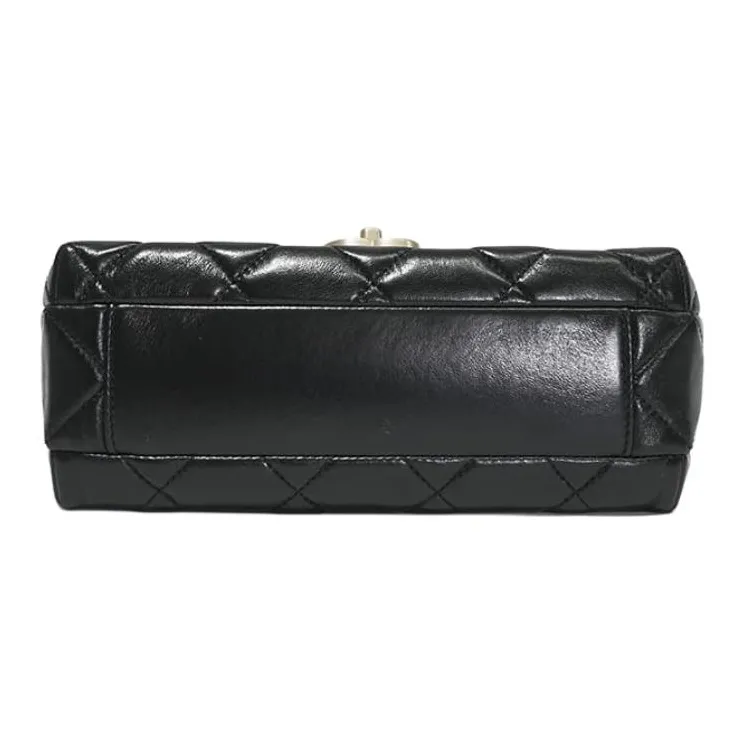 CHANEL Classic Flap CF Shiny Lambskin Shoulder Bag Crossbody Bag Mini Women's Black-6