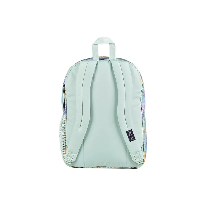JanSport Recycled Polyester Backpack Unisex Pale Floral Fresh Mint Green-3