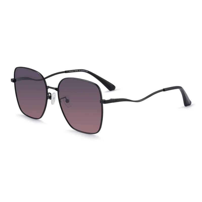 PULAIS Alloy Plate Frame Square Sunglasses Women's-3