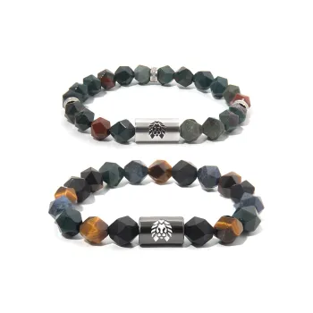 Rastaclat Tiger's Eye Stone Small Lion Chinese Style Jade Bracelet Unisex