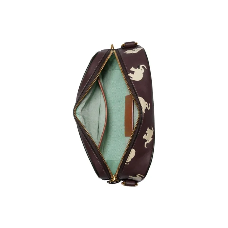 COACH Flight Fabric With Leather Shoulder Bag Crossbody Bag Small Size Men's Dark Brown-4