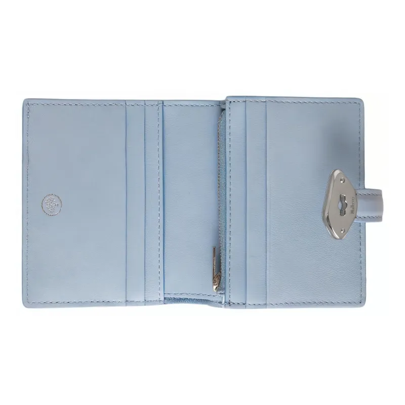 Mulberry Glossy Leather Wallet Women's Poplin Blue-2
