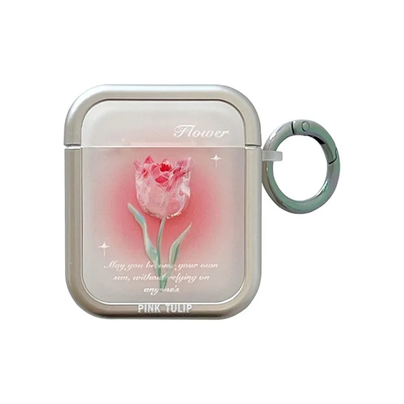 Kona Chun Compatible With AirPods 3/2/1/pro2 TPU Ins Gradient Fade Tulip High Value Fully Enclosed Headphone Cases-2