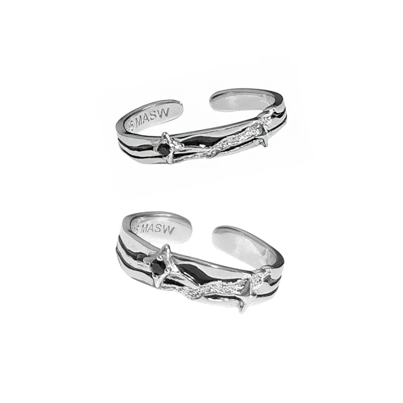 Masw 925 Sterling Silver Rings Unisex-4