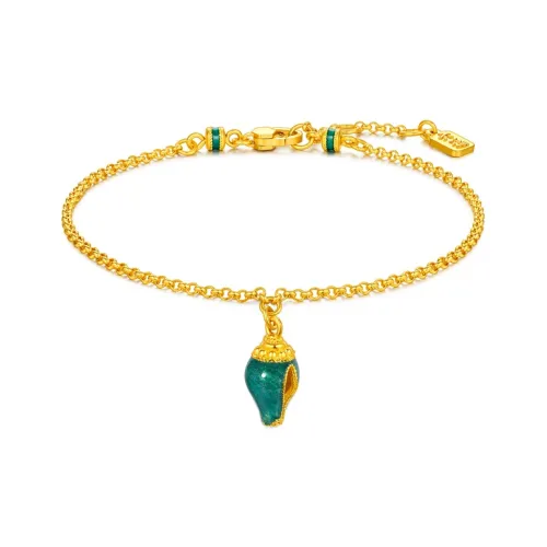 LUKFOOK JEWELLERY Blessing Legacy Collection Conch Enamel Craft Solid Gold Priced In Gram Gold Bracelet Women's