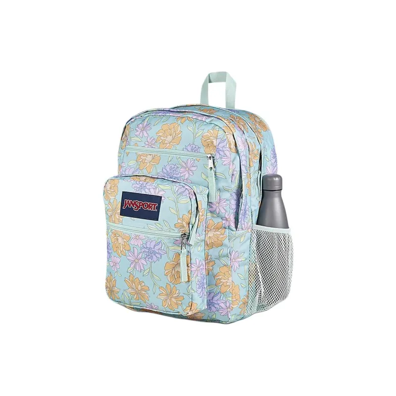 JanSport Recycled Polyester Backpack Unisex Pale Floral Fresh Mint Green-2