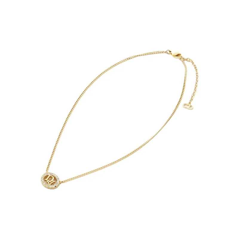 DIOR Rhinestone Necklaces Women's Gold-0