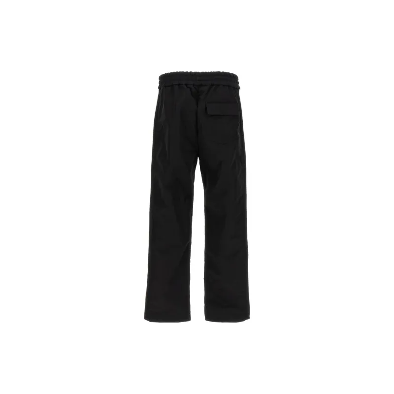 PALM ANGELS Logo Embroidered Wide-Leg Pants-1