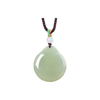 Jing Ruyu Hetian Jade Necklaces Pale Greenish White Jade Unisex
