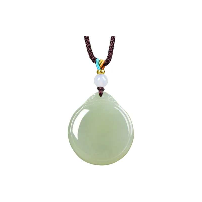 Jing Ruyu Hetian Jade Necklaces Pale Greenish White Jade Unisex-0