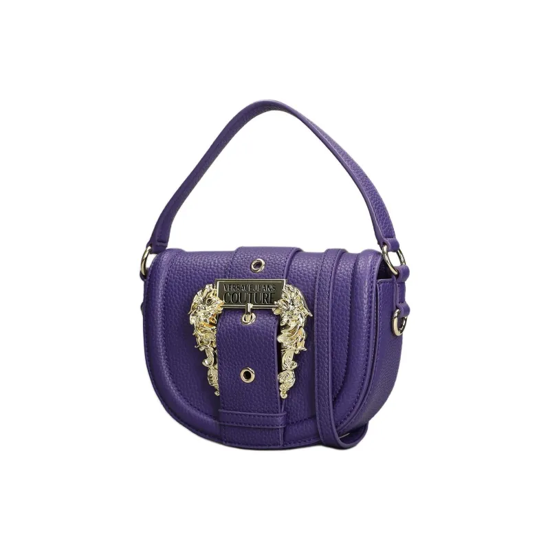 VERSACE JEANS COUTURE Polyurethane Saddle Bag Handbag, Shoulder Bag Women's Purple-2
