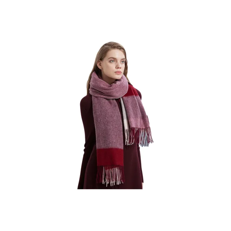 H YXIANG 100% Pure Wool Knit Scarves Women's-5