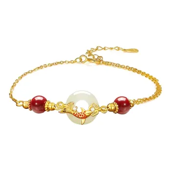 OWNCOOL Hetian Jade Bracelets Pale Greenish White Jade Women's