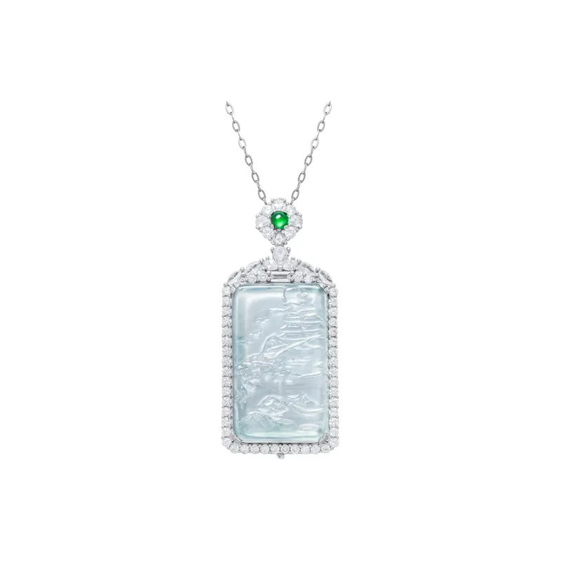 YUANYUXIANG Ice Type Jadeite Necklaces Unisex-0