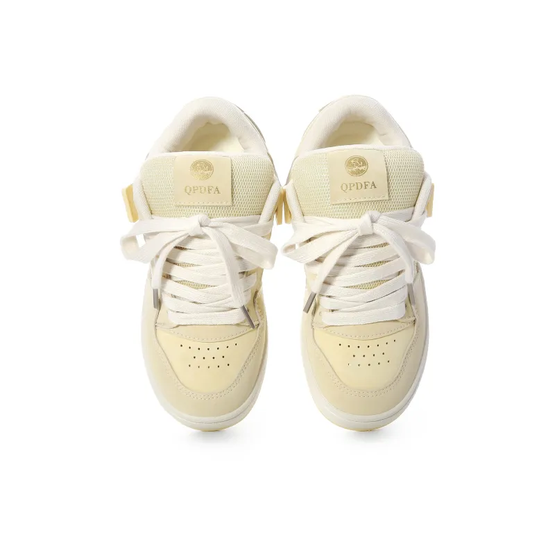 Lovely You Coverage Lightweight Slip-Resistant Low-Top Skateboard Shoes Women's Almond Yellow-3