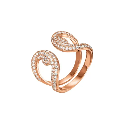 Folli Follie Stainless Steel, Diamond Rings Women's Gold