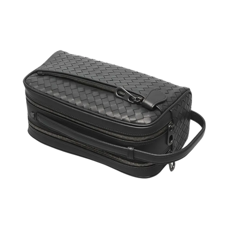 CMLZIUA Cow Leather Clutch Regular Men's Black-3