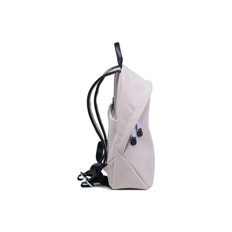 GELANDAI Fabric Backpack Unisex Black/Ecru/Apricot-12