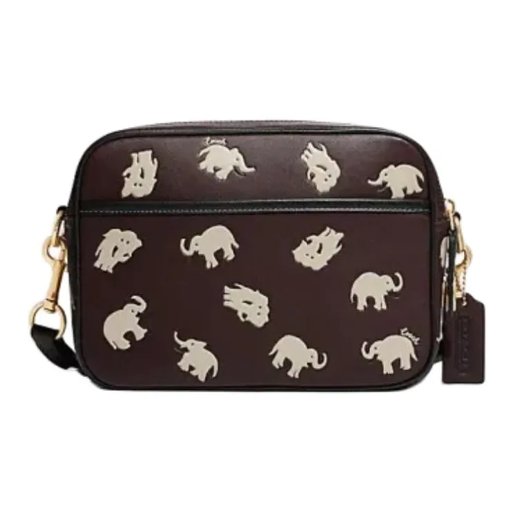 COACH Flight Fabric With Leather Shoulder Bag Crossbody Bag Small Size Men's Dark Brown-0