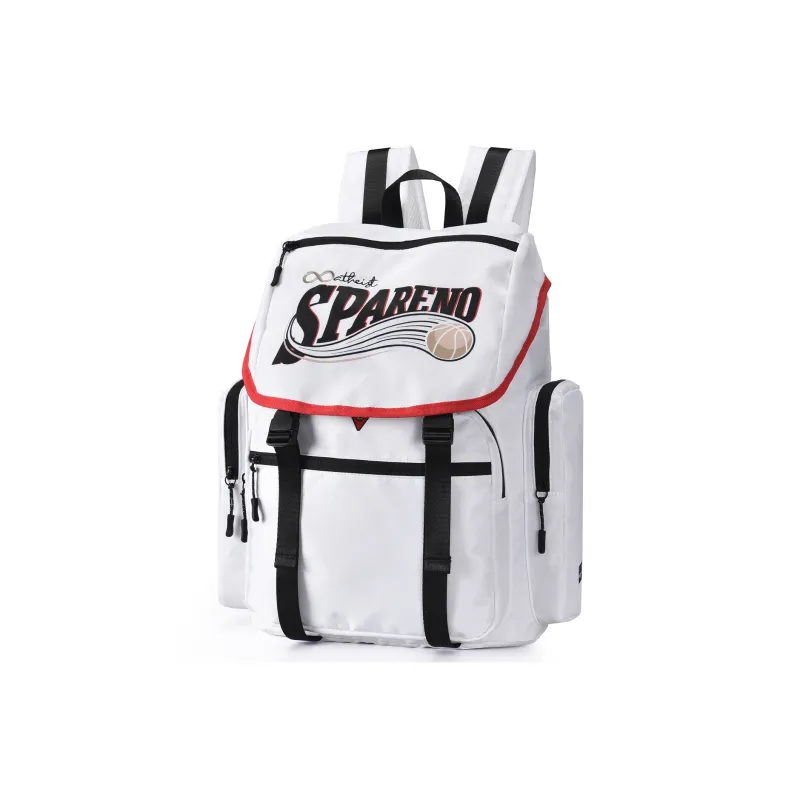 Spare No Pains. Polyester Student Backpack Travel Backpack Unisex White-1