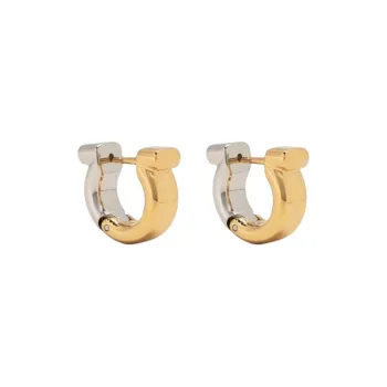 Ferragamo Duo-Tone Gancini Earrings