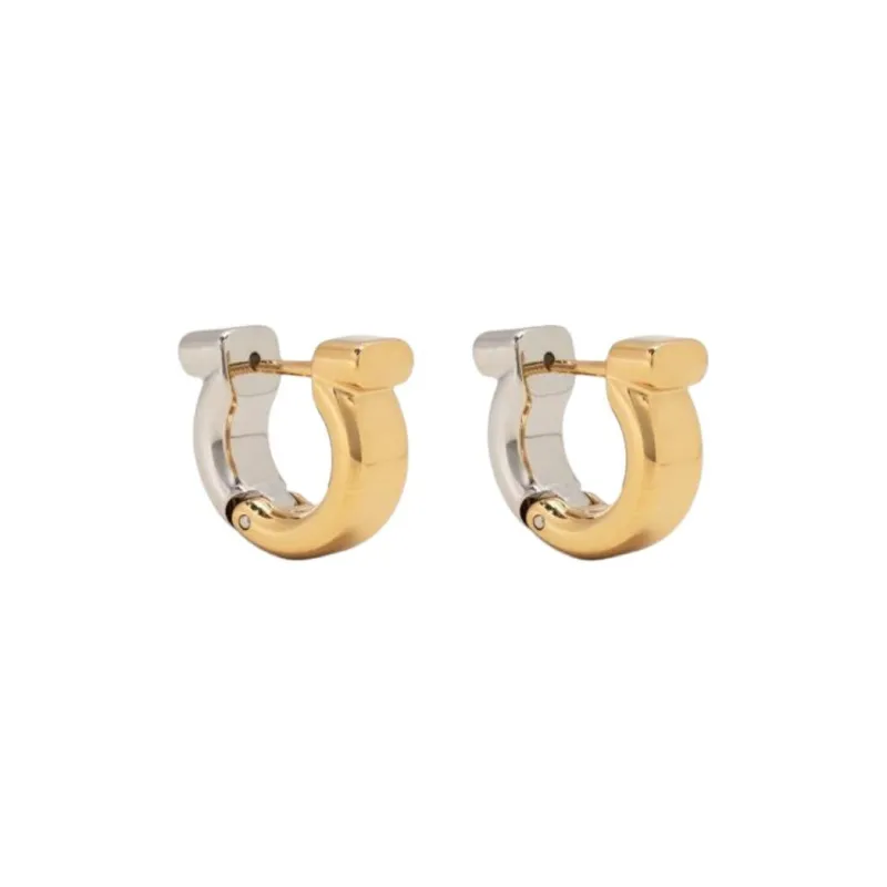 Ferragamo Duo-Tone Gancini Earrings-0